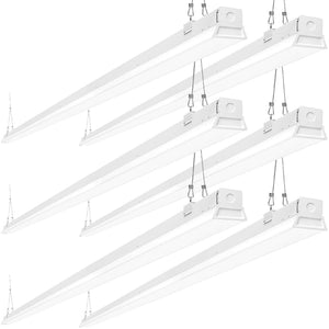 ANTLUX 8FT Suspended Linear LED Light Fixture, 110W LED Strip Light, 12200 LM, 5000K, 8 Foot Suspended Linear LED Lighting for Garage Warehouse Workshop, Fluorescent Tube Replacement, 6 Pack