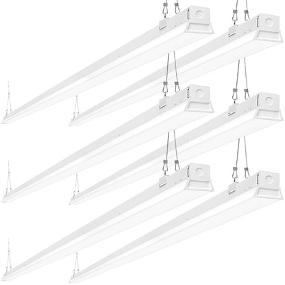 ANTLUX 8FT Suspended Linear LED Light Fixture, 110W LED Strip Light, 12200 LM, 5000K, 8 Foot Suspended Linear LED Lighting for Garage Warehouse Workshop, Fluorescent Tube Replacement, 6 Pack