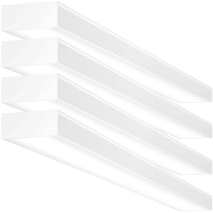 AntLux 4FT LED Office Ceiling Lights, Commercial LED Wraparound Shop Lights, 50W, 6000Lumens, 4000K, US Plug with ON/Off Switch, 4 Pack