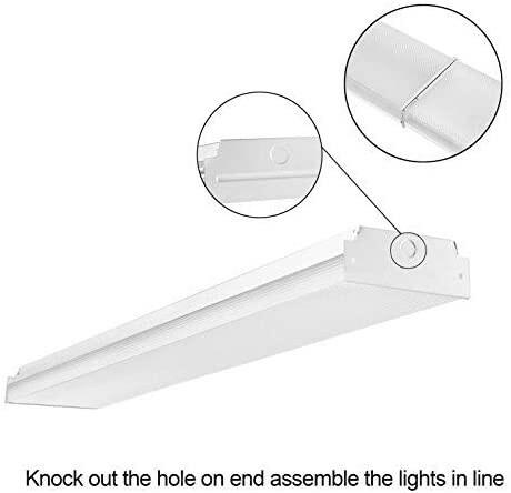 AntLux 60W LED Wraparound Office Light 4FT, 7200 Lumens, 4000K, 4 Foot Flush Mount LED Shop Lights, Wrap Around Ceiling Lighting Fixtures for Garage Workshop, Fluorescent Tube Replacement, 6 Pack