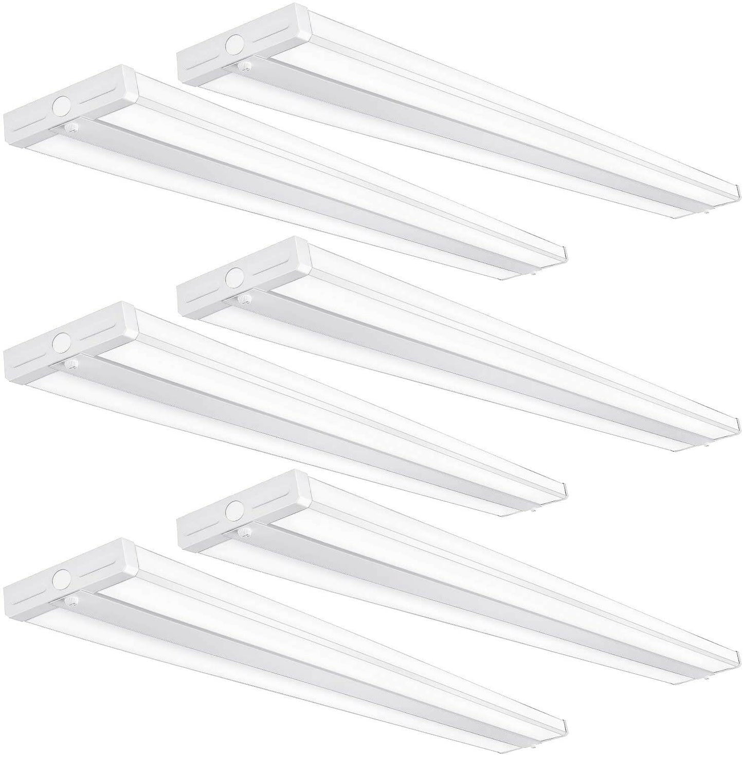 AntLux 4FT LED Wraparound Light Fixture 50W Ultra Slim Shop Light for Garage, 5500lm, 4000K, 4 Foot LED Light Fixtures Ceiling Mount for Garage, Kitchen, Office, Gym, Fluorescent Replace Ment, 6 Pack