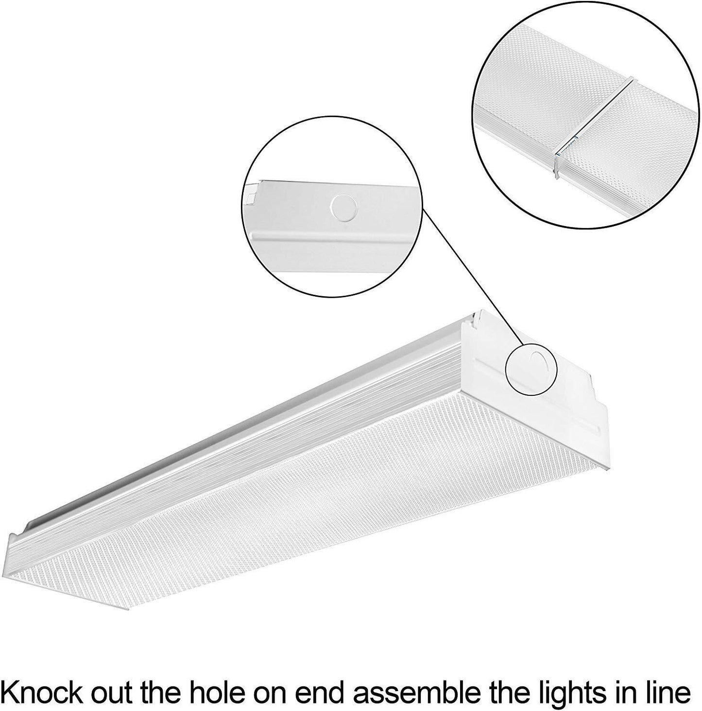 AntLux 2FT LED Shop Light, 20W Flush Mount LED Garage Lights, 2400LM, 4000K Neutral White, 2 Foot Commercial Linear Ceiling Lighting Fixture for Kitchen, Laundry, Workshop, Closet, 4 Pack