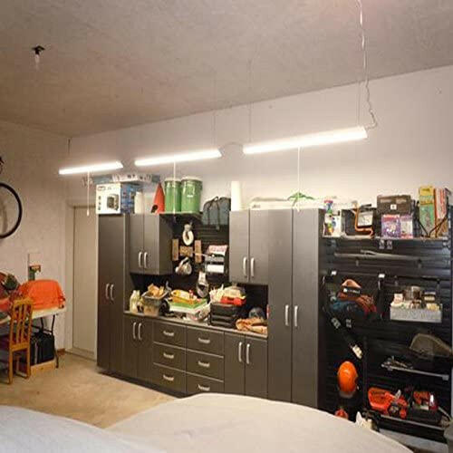 AntLux 4FT Linkable LED Utility Shop Light 40W 4800LM LED Garage Lights 4 Foot, Plug and Play, 5000K, No Spot Dot, No Glare, Fluorescent Light Replacement, Durable Fixtures with Pull Chain, 12 Pack