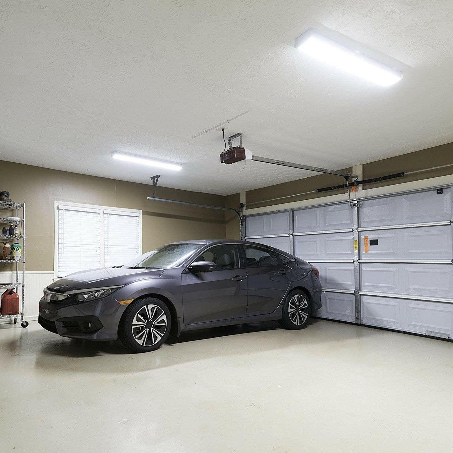 AntLux Commercial LED Wraparound Light Fixture 4FT Office Ceiling Lighting 72W, 8500 Lumens, 4000K, 4 Foot Low Bay Flush Mount Garage Shop Lights, Integrated Wrap Light, Fluorescent Tube Replacement