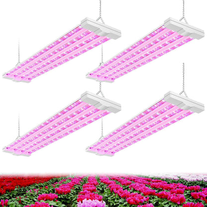 AntLux 4ft LED Grow Plant Lights 80W (600W Equivalent) Full Spectrum Integrated Growing Lamp Fixture for Greenhouse Hydroponic Indoor Seedling Veg and Flower, Plug in with on/Off Switch, 4 Pack