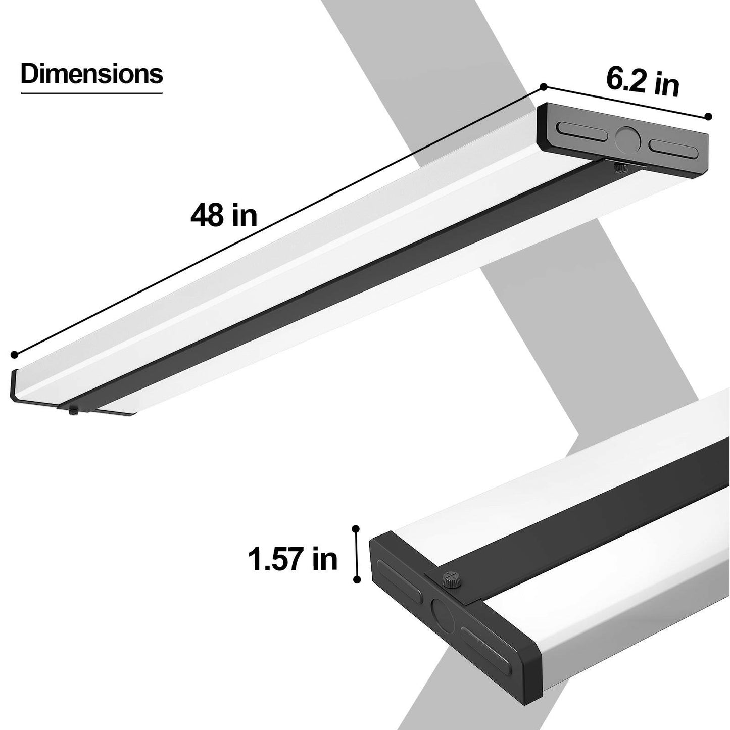 AntLux 4FT LED Wraparound Light Fixture 50W Shop Light for Garage, 5500lm, 4000K, 4 Foot LED Light Fixtures Ceiling Mount for Garage, Kitchen, Office, Workshop, Fluorescent Replacement, Black, 6 Pack
