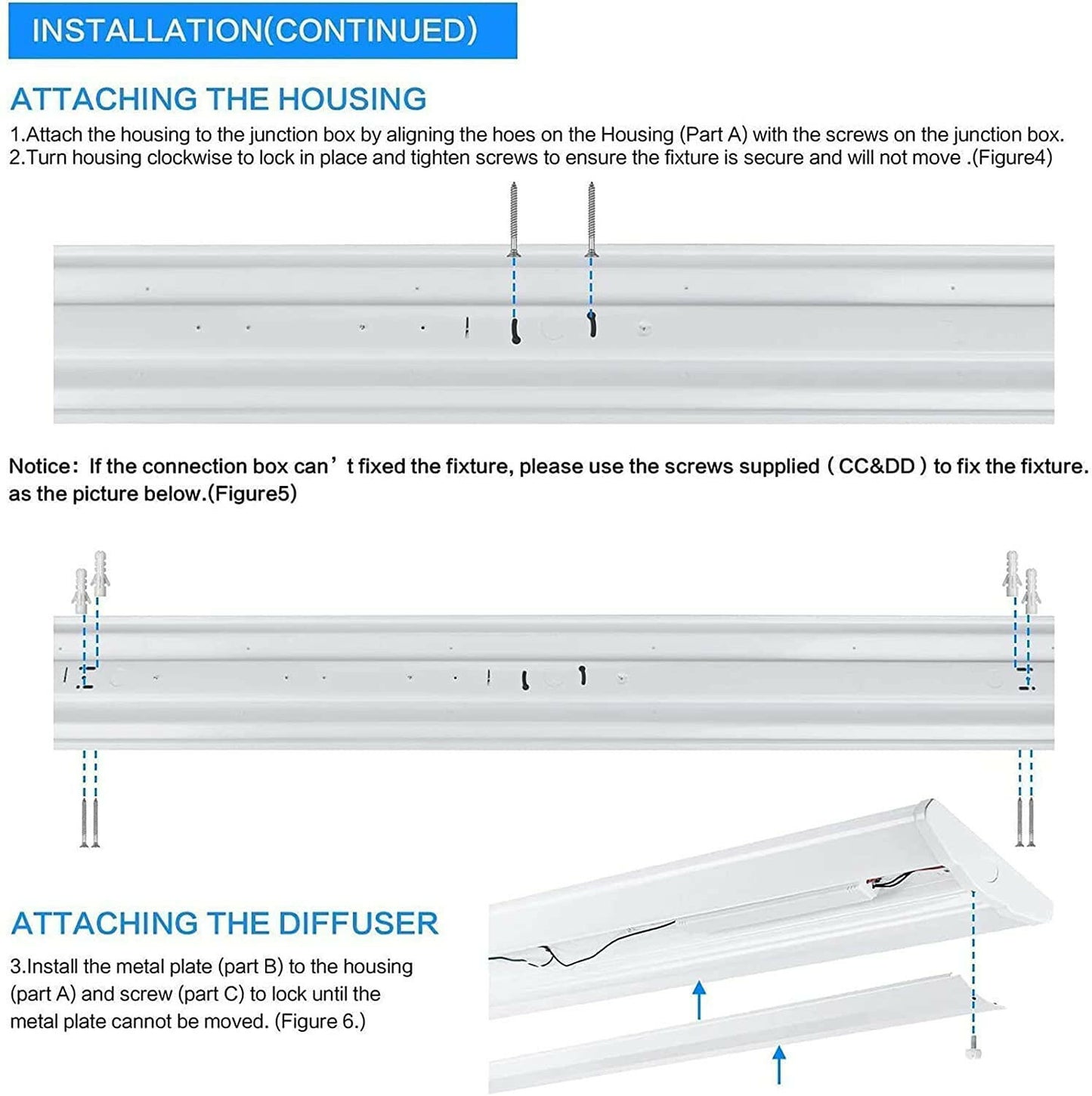 AntLux 4FT LED Wraparound Light Fixture 50W Ultra Slim LED Shop Lights for Garage, 5500 Lumens, 4000K Neutral White, No Glare, 4 Foot Flush Mount Office Ceiling Wrap Light for Workshop Kitchen, 8 Pack