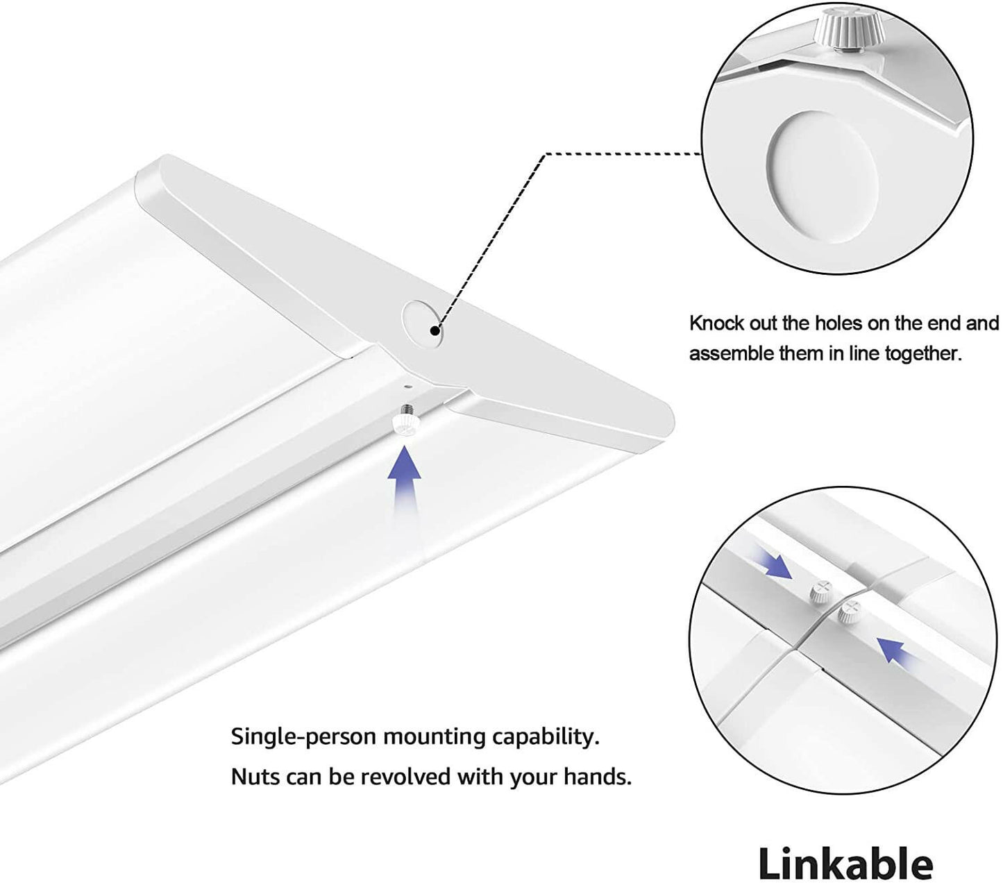 AntLux 4FT LED Wraparound Office Light 72W, Ultra Slim LED Garage Shop Lights Flush Mount, 8000 Lumens, 4000K, No Glare, 4 Foot Wrap Puff Ceiling Lighting Fixture, Fluorescent Tube Replacement, 4 Pack