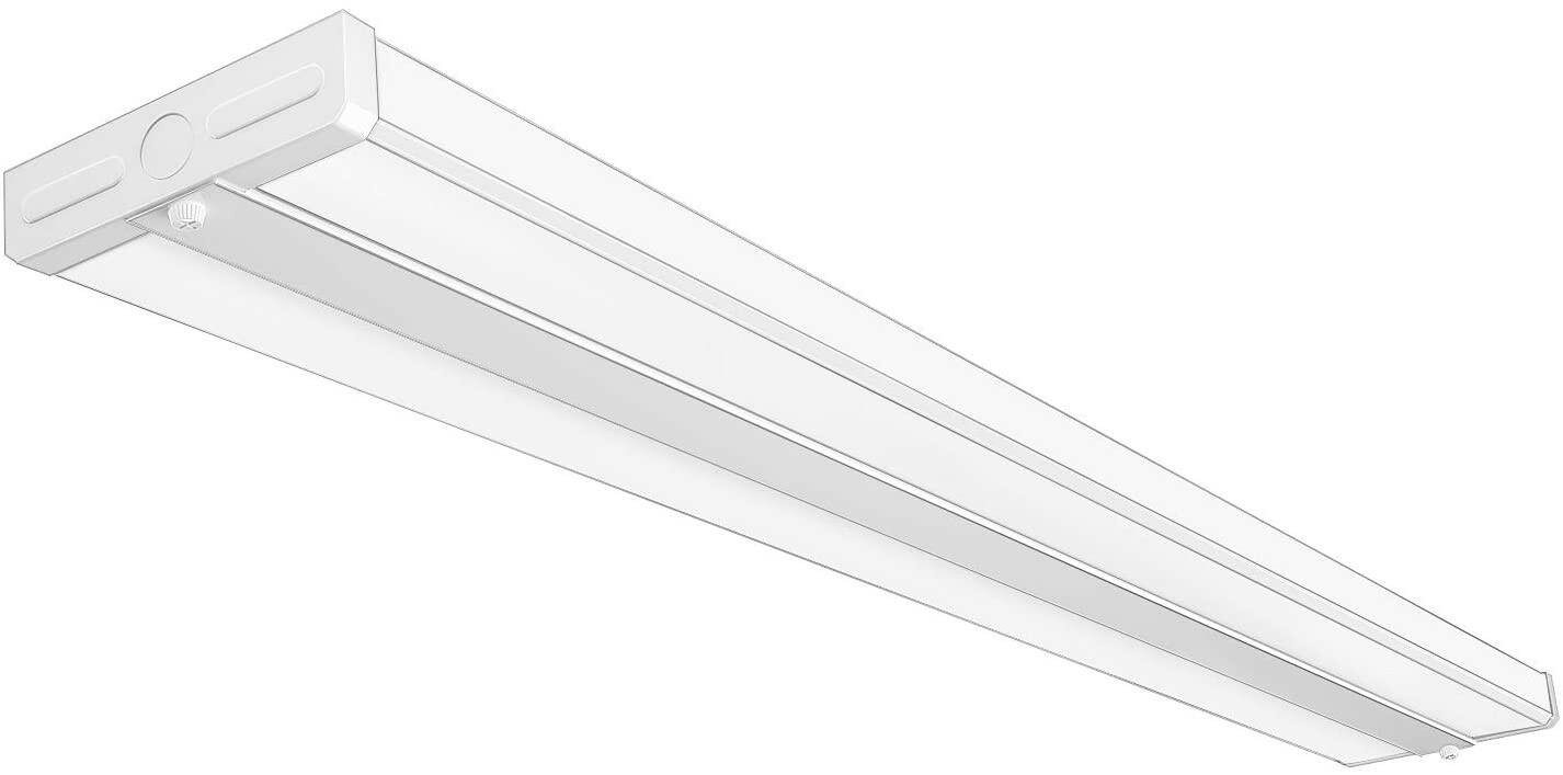 AntLux 4FT LED Light Fixtures 50W Wraparound LED Light 5500lm, 4000K Neutral White, Ultra Slim 48 inch Office Ceiling Wrap Light Flush Mount, 4 Foot LED Shop Light for Garage, Kitchen, Workshop