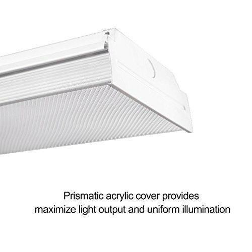 AntLux 4ft LED Garage Shop Lights LED Wraparound Light Fixture, 50W 5500LM, 4000K Neutral White, Integrated Low Profile Linear Flush Mount Ceiling Lighting, 128W Fluorescent Tube Replacement, 8 Pack