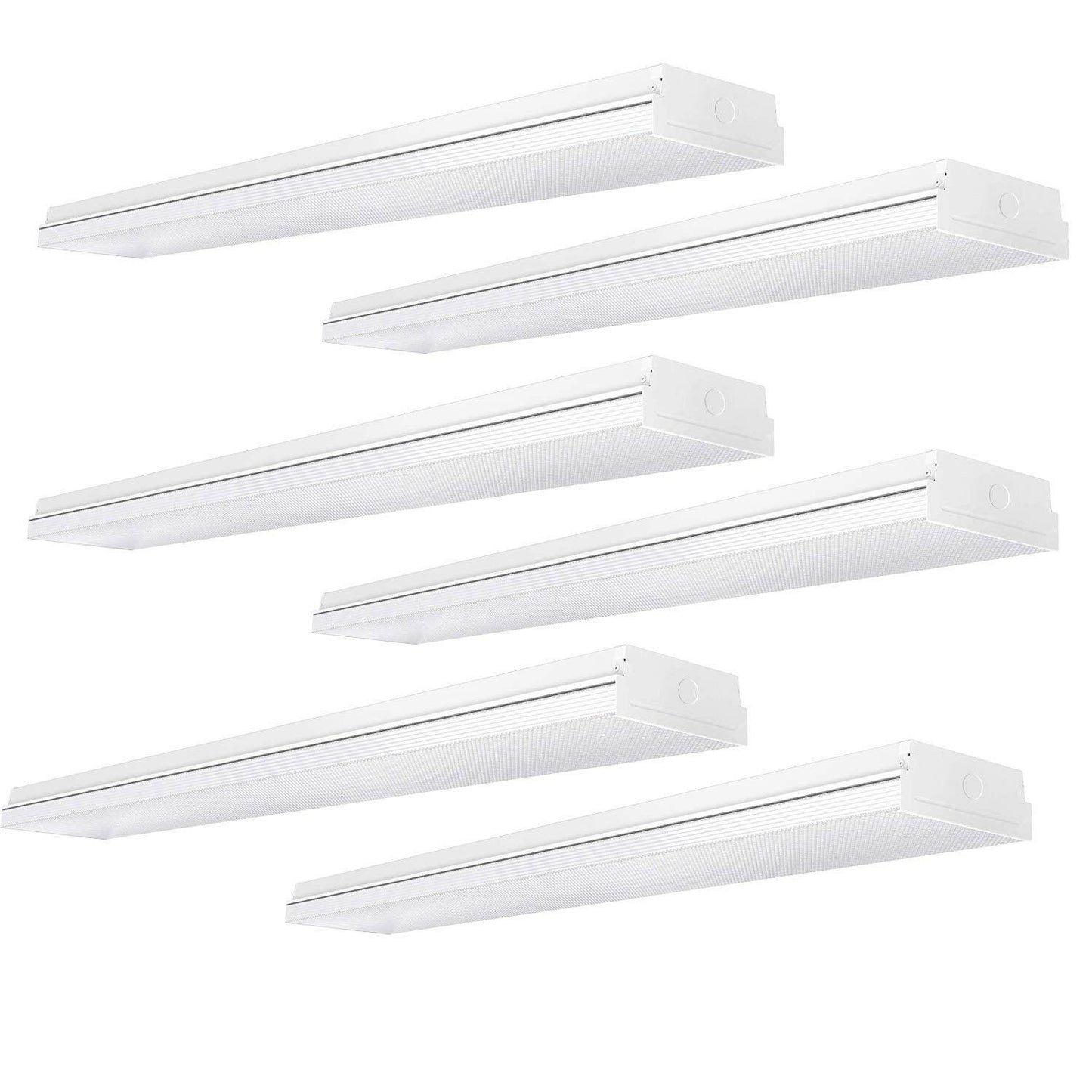 AntLux 4 Foot LED Garage Shop Lights 40W LED Wraparound Light Fixture, 40W 4400LM, 4000K Neutral White, 4ft Integrated Linear Strip Flush Mount Office Ceiling Lighting, 48 Inch LED Wrap Light, 6 Pack