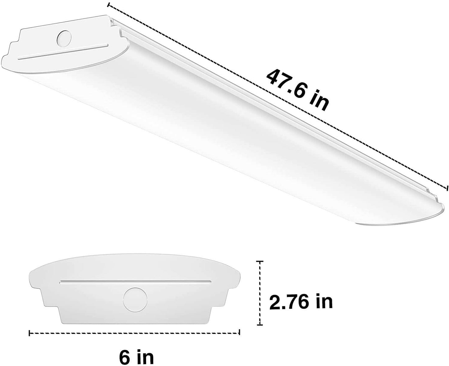 AntLux 4FT LED Wraparound Light Flush Mount LED Shop Lights, 50W 5600 Lumens, 4000K Neutral White, 4 Foot Integrated Wrap Linear Puff Office Ceiling Lighting, Fluorescent Tube Replacement, 8 Pack