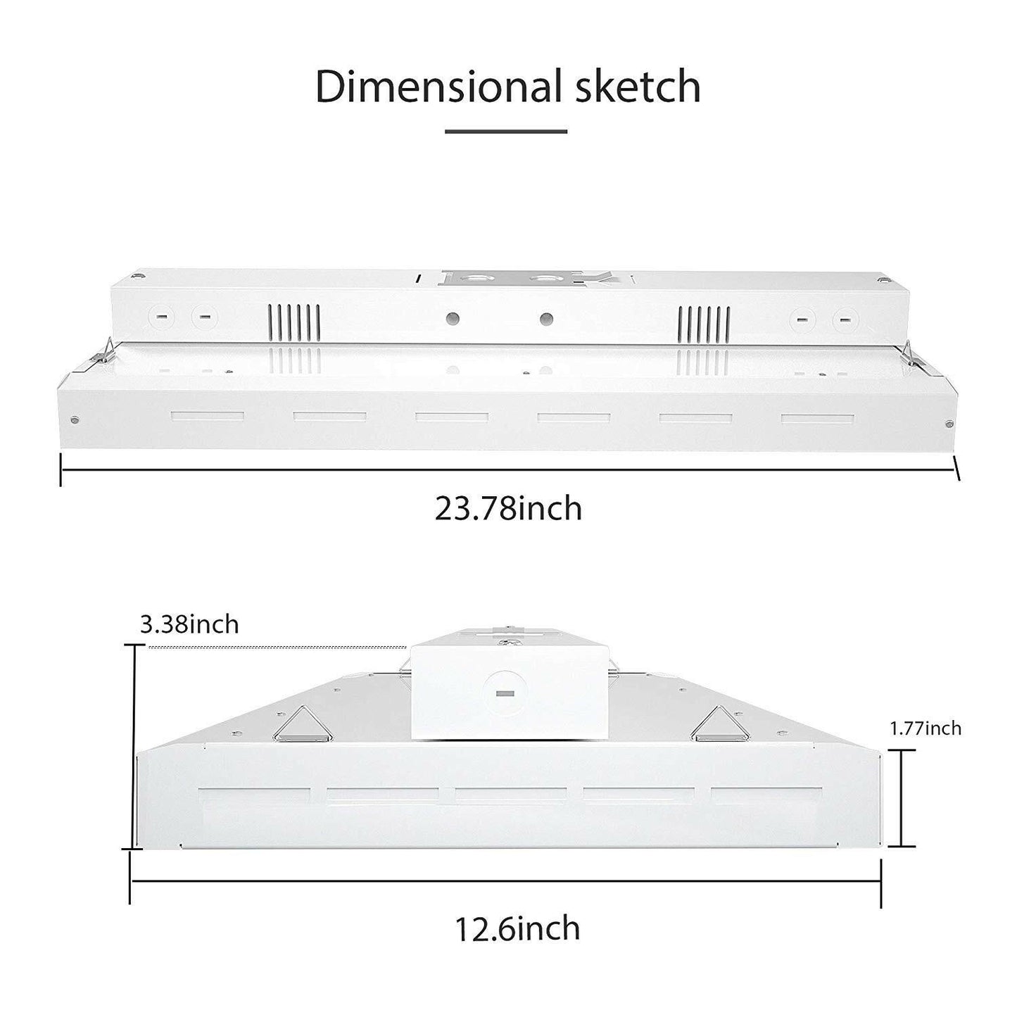 AntLux 2FT LED Linear High Bay Shop Light Fixture, 165W 21000lm, 0-10V Dimmable, 5000K, 600W Equivalent, Hanging Warehouse Lights, Industrial Indoor Area Workshop Garage High Bay LED Lighting