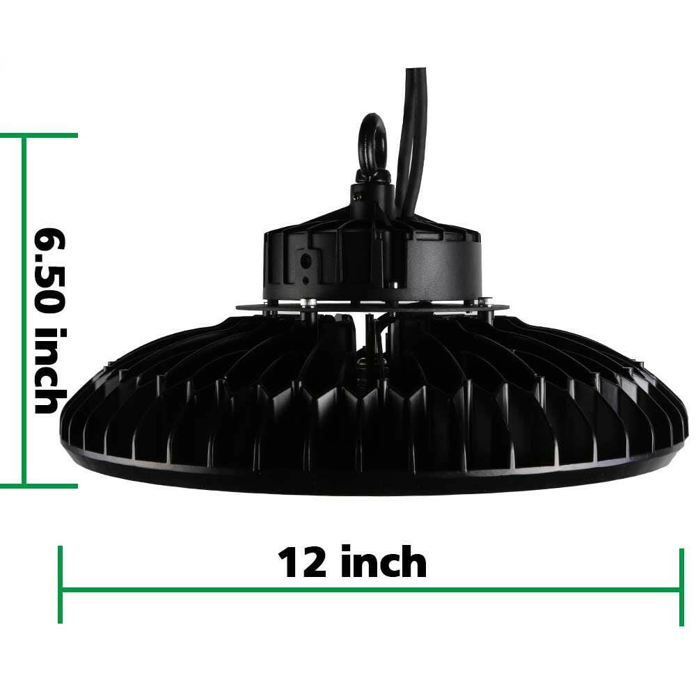 AntLux UFO LED High Bay Light 100W (400W HID/HPS Replacement), 12000 Lumens, Dimmable, US Plug, 5000K Daylight White, IP65 Waterproof Commercial Grade Area Warehouse Workshop Hanging Lighting Fixtures