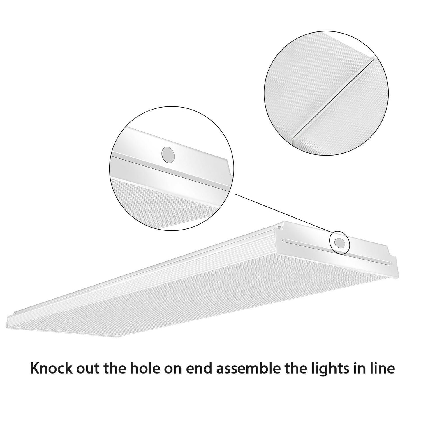 AntLux 4FT LED Office Lights, 1-10V 72W Dimmable LED Wraparound Light, 8600 Lumens, 4000K Neutral White, 4 Foot Flush Mount Wrap Garage Shop Light Fixtures Fluorescent Tube Replacement, 4 Pack