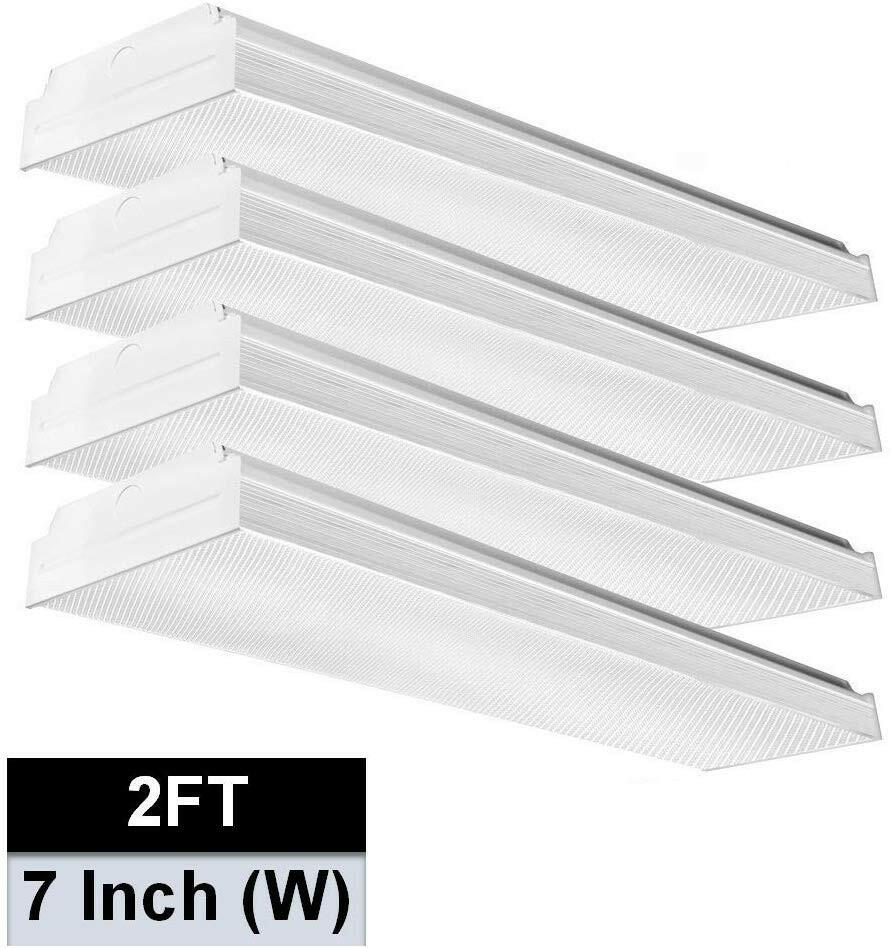 AntLux 2FT LED Shop Light, 20W Flush Mount LED Garage Lights, 2400LM, 4000K Neutral White, 2 Foot Commercial Linear Ceiling Lighting Fixture for Kitchen, Laundry, Workshop, Closet, 4 Pack