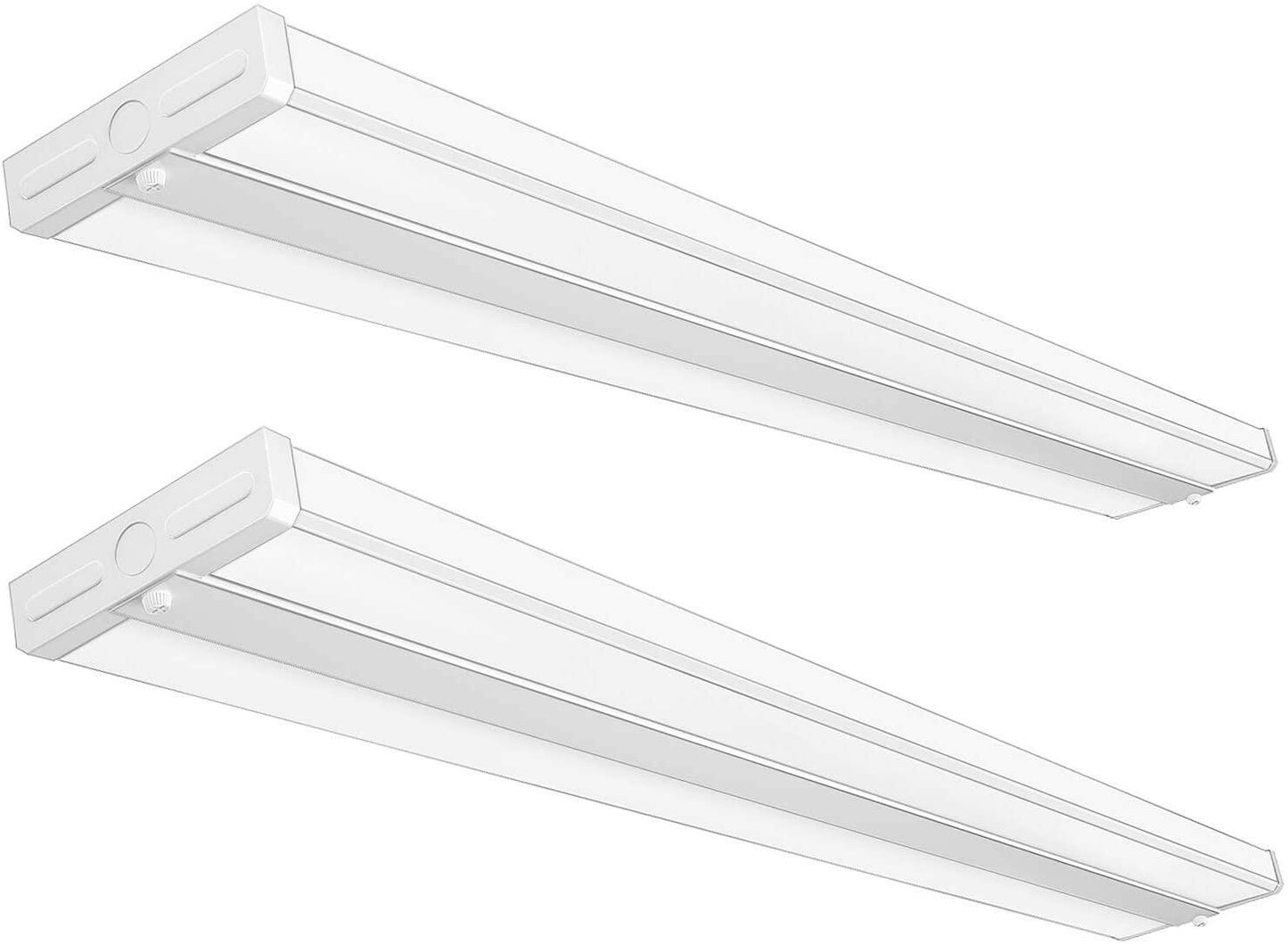 AntLux 4FT LED Wraparound Light Fixture 50W Ultra Slim Wrap Around Lights, 5500lm, 4000K, 4 Foot LED Shop Lights for Garage, Kitchen, Office, Gym, Surface or Suspended, Fluorescent Replacement, 2 Pack