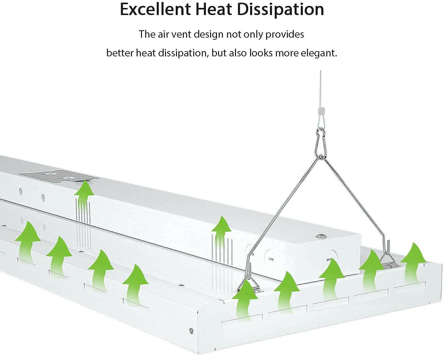 AntLux 4FT LED Linear Integrated Bay Light Fixture - 220W (800W Equiv.), 26500lm, 5000K, Hanging Warehouse Lights, Industrial Indoor Area Workshop Garage High Bay LED Lighting