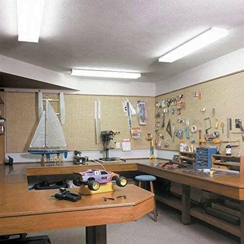 AntLux 4 Foot LED Garage Shop Lights 40W LED Wraparound Light Fixture, 40W 4400LM, 4000K Neutral White, 4ft Integrated Linear Strip Flush Mount Office Ceiling Lighting, 48 Inch LED Wrap Light, 6 Pack