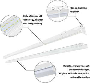 AntLux 8FT Linear LED Light Fixture, 1-10V Dimmable, 12000 Lumens, 5000K, Commercial Grade 8 Foot LED Light Fixtures for Warehouse, Garage, 8’ Fluorescent Tube Replacement, 4 Pack