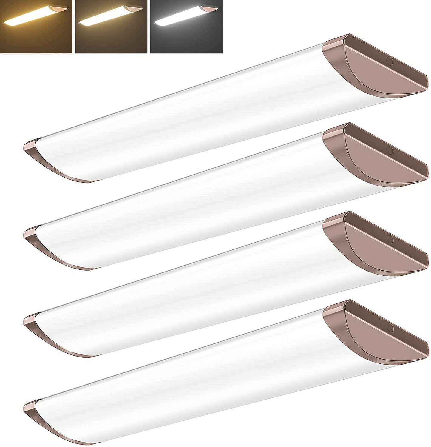 AntLux 4FT LED Flush Mount Puff Lights, 50W 5500lm, 3000K 4000K 5000K 3 Color Temperature Dimmable, 4 Foot Wraparound Office Light, 48 Inch Ceiling Lighting Fixtures for Kitchen Laundry Garage, 4 Pack