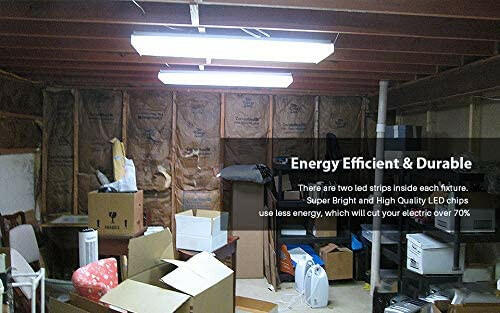 AntLux 2FT LED Wraparound Fixture Flush Mount LED Garage Lights, 20W 2400LM, 4000K Neutral White, 2 Foot LED Wrap Light, Integrated Linear Ceiling Lighting Fixture for Kitchen, Laundry, Workshop, Closet