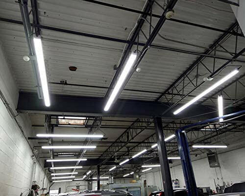 AntLux 8FT LED Shop Light for Garage, 72W 8000LM, 5000K, 8 Foot Ceiling Light Fixtures, Plug in, Fluorescent Tube Replacement for Workshop Warehouse Basement, Hanging Lighting with on/Off Pull Chain
