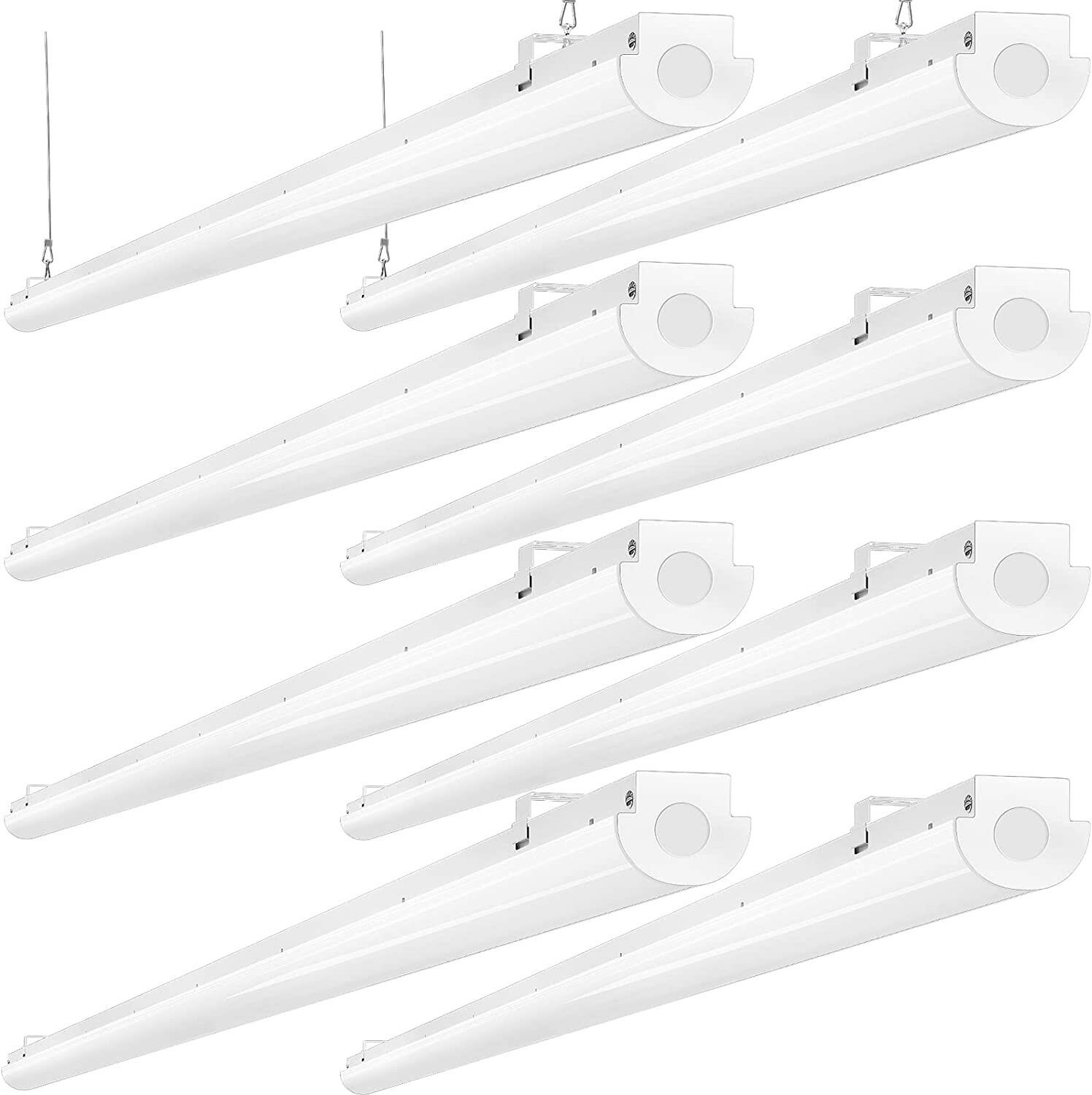 AntLux 8FT LED Shop Light, 110W LED Strip Light [6-lamp F32T8 Fluorescent Equiv.], Compact Commercial 8 Foot Ceiling Light Fixture for Warehouse, 12000LM, 5000K, Energy Saving up to 4000W / 5Y, 8 Pack