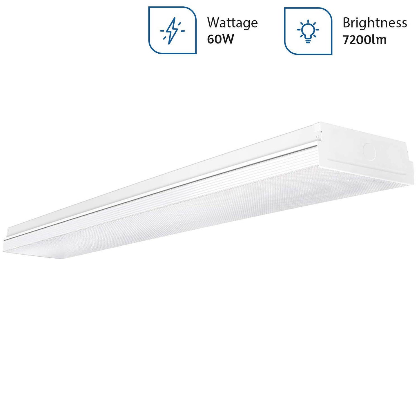 AntLux 60W LED Office Lights Ceiling 4FT LED Wraparound Light,7200 Lumens, 4000K Neutral White, 4 Foot LED Light Fixture Flush Mount Wrap Shop Light for Garage Workshop, Fluorescent Light Replacement