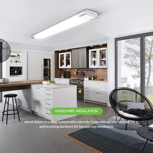 AntLux 4ft LED Light Fixture 50W 5600lm LED Linear Flush Mount Light, 4000K, 4 Foot LED Kitchen Ceiling Light Fixtures for Living Room, Laundry, Replace for Fluorescent Version 4 Pack