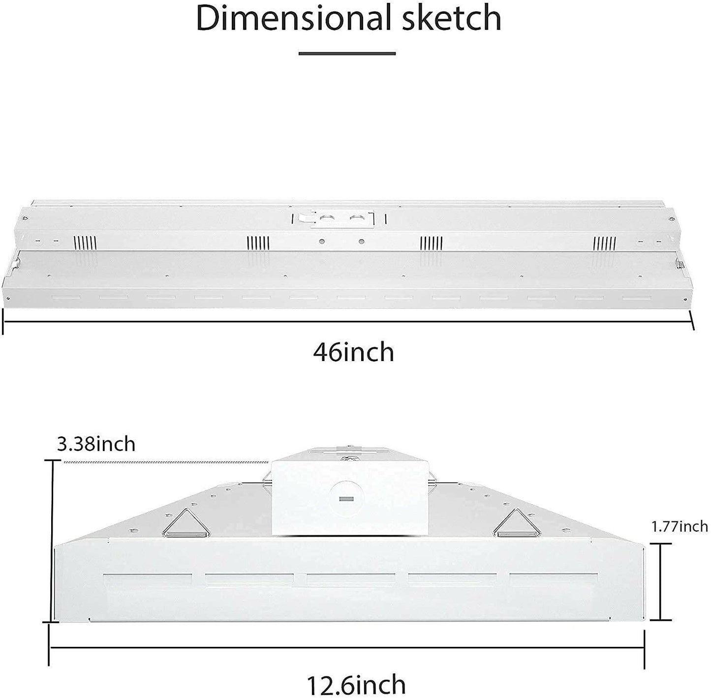 AntLux 4FT LED Linear Integrated Bay Light Fixture - 220W (800W Equiv.), 26500lm, 5000K, Hanging Warehouse Lights, Industrial Indoor Area Workshop Garage High Bay LED Lighting