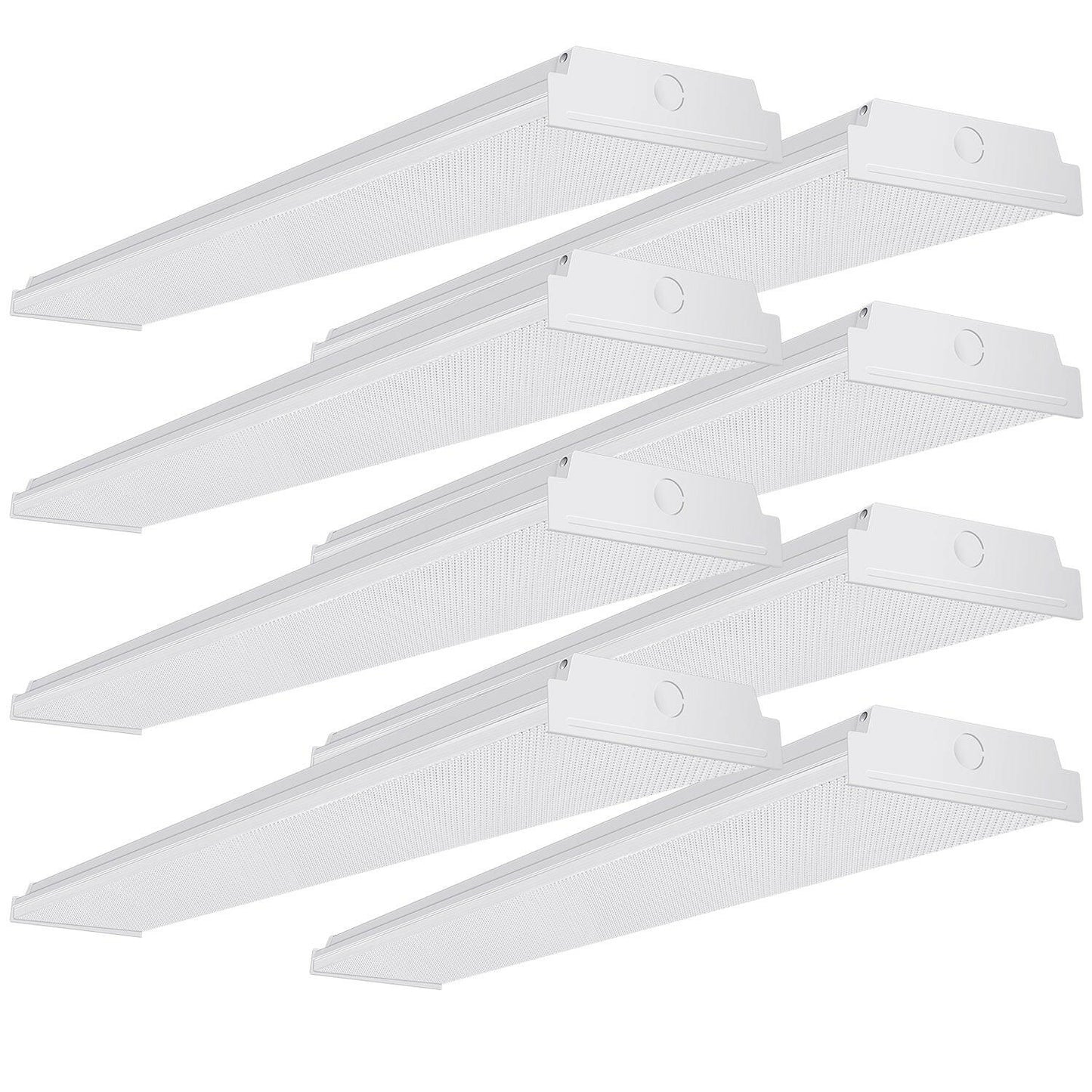AntLux 4ft LED Garage Shop Lights LED Wraparound Light Fixture, 50W 5500LM, 4000K Neutral White, Integrated Low Profile Linear Flush Mount Ceiling Lighting, 128W Fluorescent Tube Replacement, 8 Pack