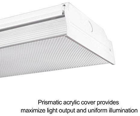 AntLux 4FT LED Wraparound, LED Garage Lights 4 Foot, 4400lm, 4000K Neutral White, Low Profile Linear Flush Mount office Ceiling Shop LED Wrap Light, 128W Fluorescent Light Fixture Replacement, 12 Pack