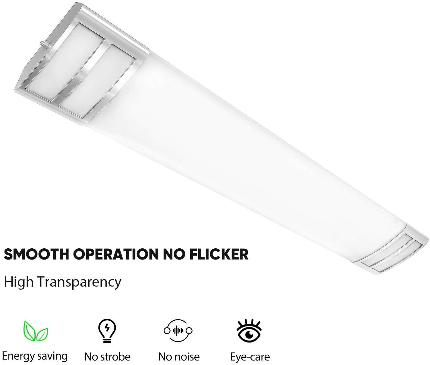 AntLux 4ft LED Light Fixture 50W 5600lm LED Linear Flush Mount Light, 4000K, 4 Foot LED Kitchen Ceiling Light Fixtures for Living Room, Laundry, Replace for Fluorescent Version 2 Pack