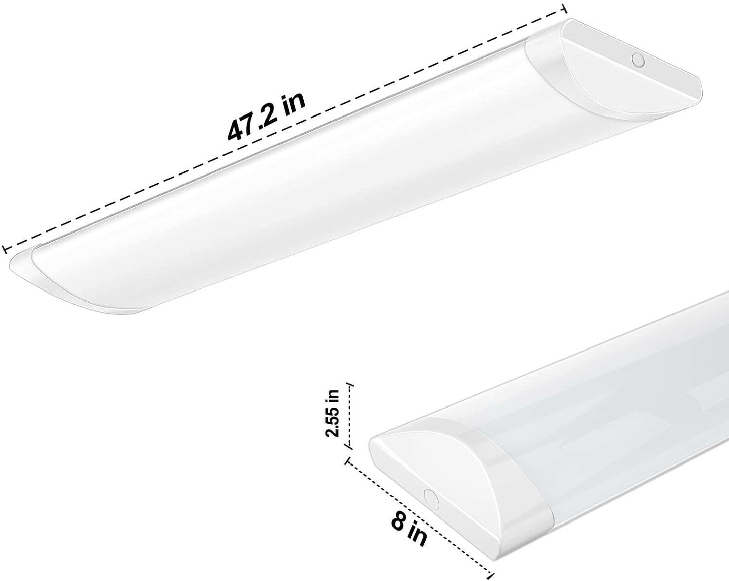 AntLux 4FT LED Wraparound Puff Lights, 50W/5500LM, 3 Color Temperature Dimmable LED Wrap Light, 4 Foot LED Flush Mount Ceiling Lights, 48 Inch LED Light Fixtures for Kitchen Laundry Office, 2 Pack