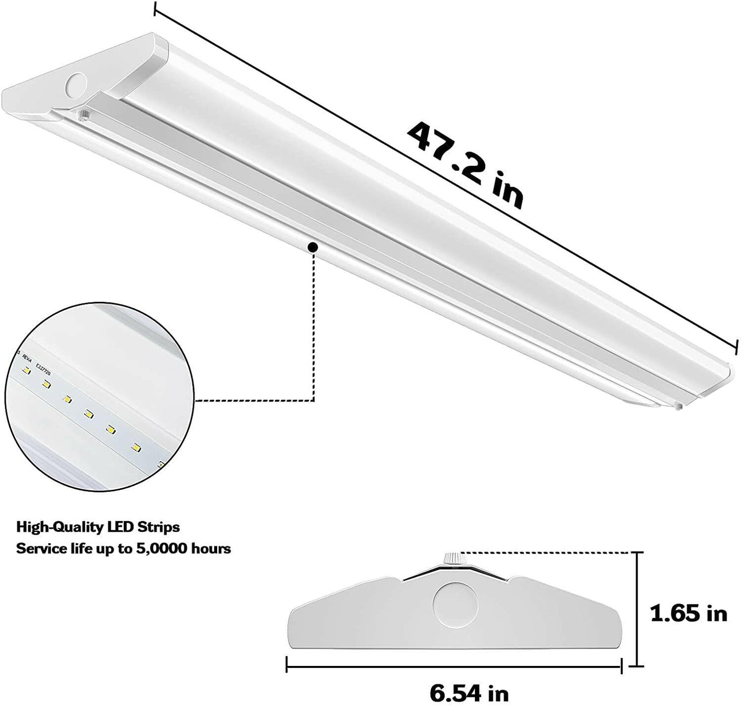 AntLux 4FT LED Wraparound Light Fixture 50W Ultra Slim LED Shop Lights for Garage, 5500 Lumens, 4000K Neutral White, No Glare, 4 Foot Flush Mount Office Ceiling Wrap Light for Workshop Kitchen, 8 Pack