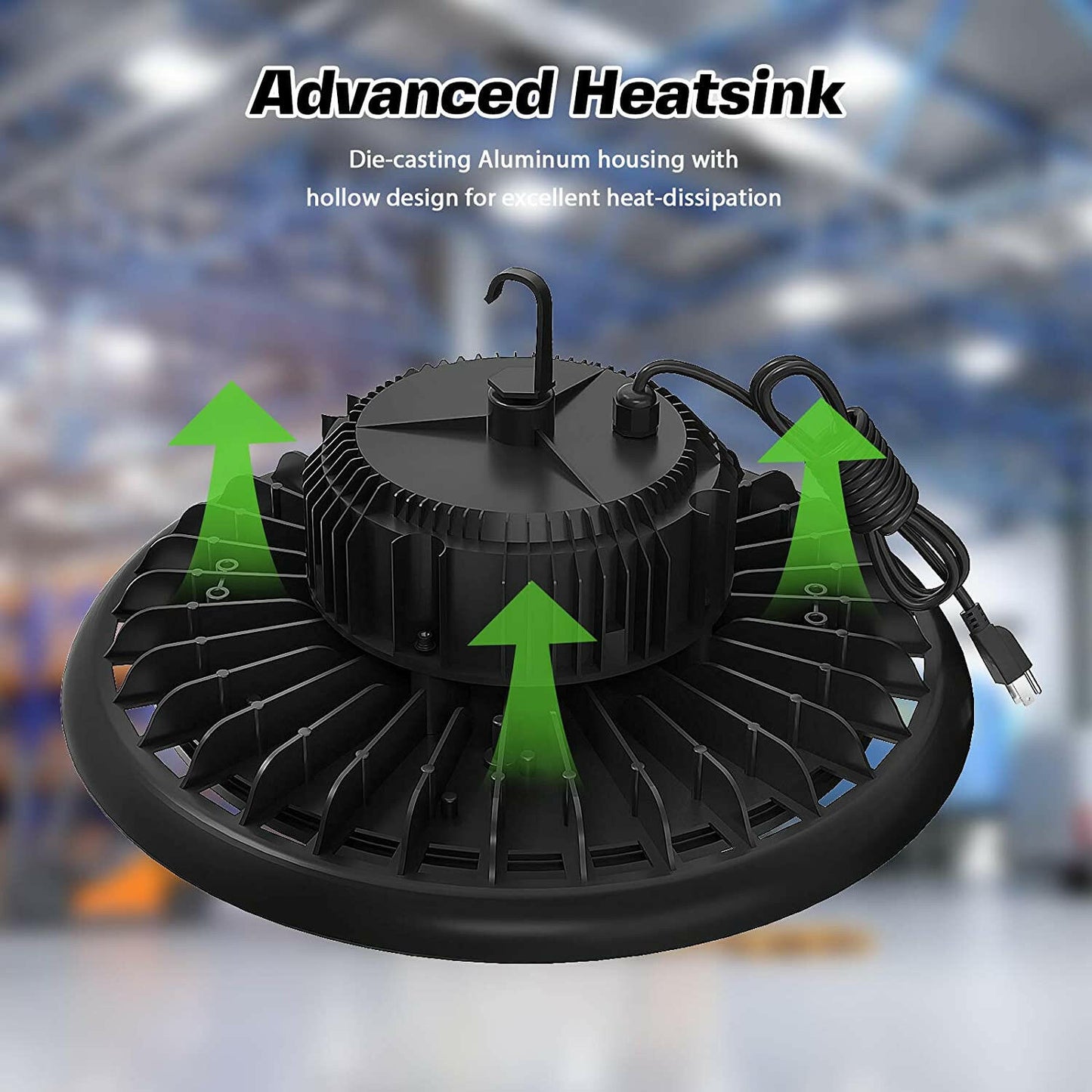 AntLux UFO LED High Bay Light, 200W (800W HID/HPS Replacement), 24000LM, 5000K, IP65 Waterproof, US Plug, LED Warehouse Lights, Industrial Workshop High Bay LED Lighting Fixtures