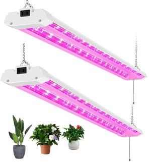 AntLux 4 Foot LED Growing Lights 50W Full Spectrum Grow LED Light for Greenhouse Hydroponic Indoor Plant Seedling Veg and Flower, Plug in Grow Light with ON/Off Pull Chain