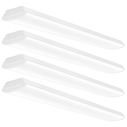 AntLux 4FT LED Wraparound Light, Flush Mount, Linkable, 50W 5600 Lumens, 4000K Neutral White Light, 4 Pack