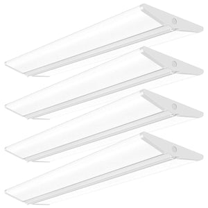 AntLux 4FT Flush Mount LED Ceiling Light, Ultra Slim, 72W 8000 Lumens 4000K, No Glare, Linkable, 4 Pack