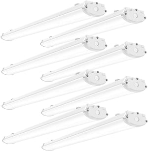 AntLux LED Vapor Tight Light Fixture, 4FT, 50W 5000 Lumens (120W Eq.), 5000K, IP66 Waterproof, Plug & Play, US Plug, 8 Pack