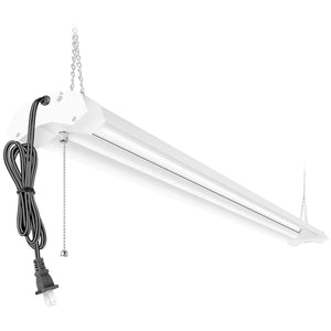 AntLux 8FT LED Shop Light for Garage, 72W 8000LM, 5000K, Plug in,  Hanging Lighting with ON/Off Pull Chain