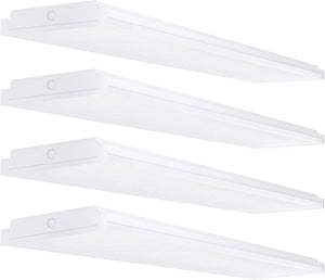 72W LED Office Ceiling Light, 4FT LED Wraparound Light, 8600 Lumens, 5000K Daylight White, 4 Pack