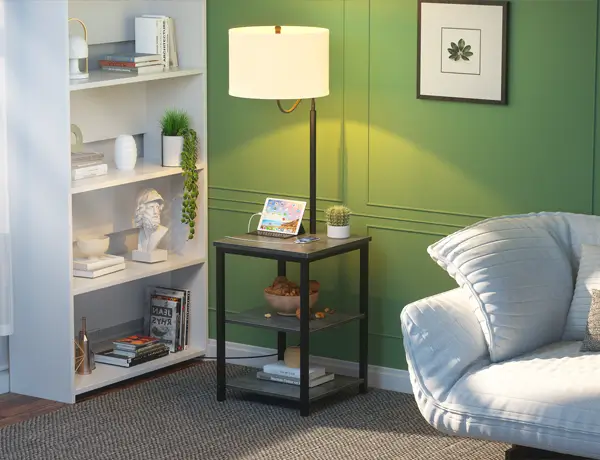 floor lamp with table