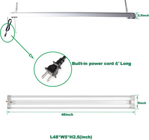 AntLux Linkable LED Garage Shop Lights 4ft, 40W 4800 Lumens, 5000K Daylight White, Plug and Play, No Spot Dot, No Glare, ETL Certified, Durable Fixtures with Pull Chain, Daisy Chain Hardware Included, 6 Pack