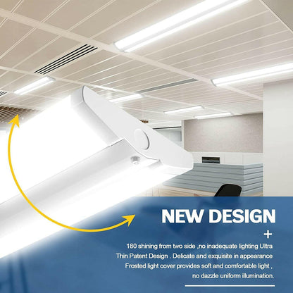 AntLux 4FT LED Wraparound Light Fixture 50W Ultra Slim LED Shop Lights for Garage, 5500 Lumens, 4000K Neutral White, No Glare, 4 Foot Flush Mount Office Ceiling Wrap Light for Workshop Kitchen, 8 Pack