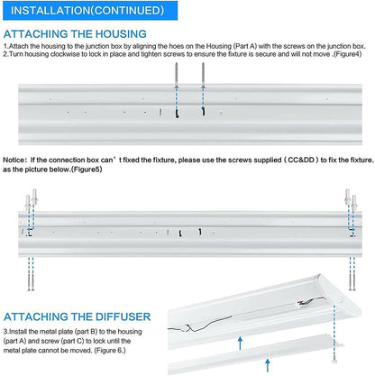 AntLux 4FT LED Wraparound Light Fixture 50W Ultra Slim LED Shop Lights for Garage, 5500 Lumens, 4000K Neutral White, No Glare, 4 Foot Flush Mount Office Ceiling Wrap Light for Workshop Kitchen, 8 Pack