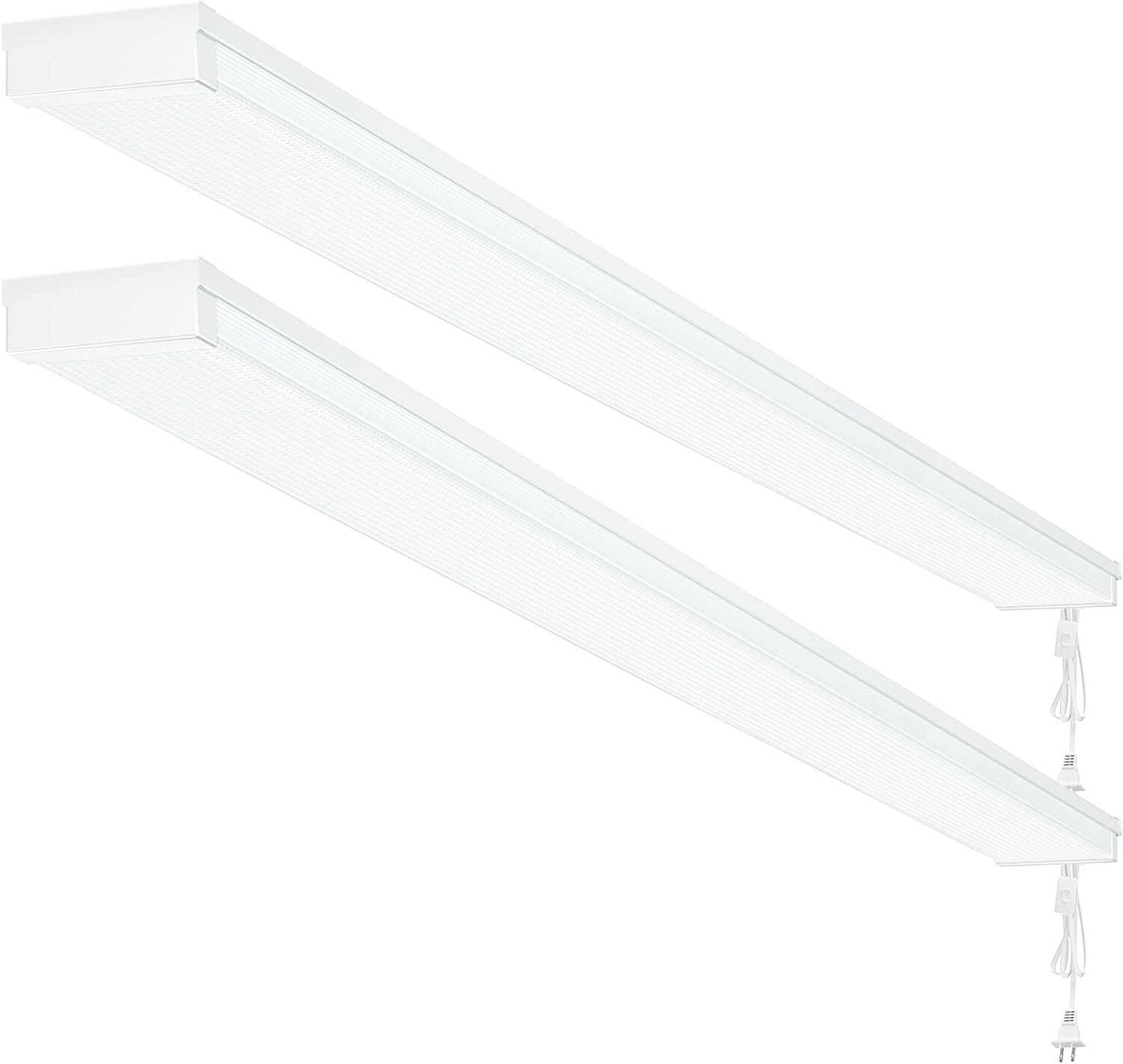 AntLux 4FT LED Shop Lights for Garage, 4 Foot LED Wraparound Light, 40W, 4400LM, 4000K Neutral White, 48 Inch Crystal LED Wrap Ceiling Lighting Fixtures, Hanging or Surface Mount, Plug and Play