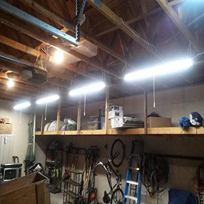 AntLux 4FT Linkable LED Utility Shop Light 40W 4800LM LED Garage Lights 4 Foot, Plug and Play, 5000K, No Spot Dot, No Glare, Fluorescent Light Replacement, Durable Fixtures with Pull Chain, 12 Pack