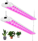 AntLux 4ft LED Grow Lights 50W Full Spectrum Integrated Growing Lamp Fixtures for Greenhouse Hydroponic Indoor Plant Seedling Veg and Flower, Plug in, ON/Off Pull Chain Included, 2 Pack